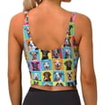 thumbnail image 3 of Bixox Women's Cute Dogs Collage Pattern Fitness Navel Tank Top U-Back Yoga Tank Top Sweatshirt Sports Bra, 3 of 7