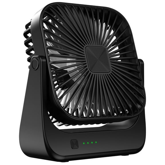 Qocolhg Desk Fans Small Quiet,4 Speeds Stronger Cooling Airflow, Portable USB Rechargeable Ultra Quiet Personal Fan for Office,Bedroom,Home Kitchen Outdoor Activities Adjustable 360° Tilt Head Black