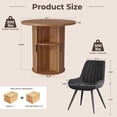 thumbnail image 5 of Hawsaiy 3-Piece Dining Table Set for 2, 31.5" Round Dining Table Set with 2 Upholstered Dining Chairs, Modern Farmhouse Table Set for Dining Room (Walnut+Black), 5 of 10