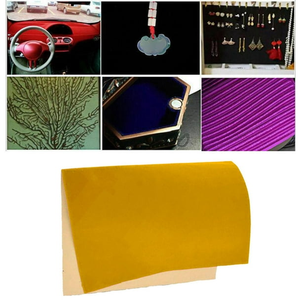 Revestimiento adhesivo Flock Materiales autoadhesivos para cajones de joyería Amarillo Hugo parte trasera adhesiva de tela de terciopelo
