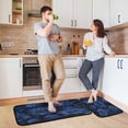 thumbnail image 6 of 2-Piece Kitchen Rugs Set Non-Slip Mats Carpet Floor for Kitchen, Bathroom (19.7"x27.6" & 19.7"x47.2") Deep Blue Flower, 6 of 7