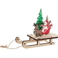 thumbnail image 4 of Wooden Christmas Decor Snowman on Sled for Holiday Tabletop or Window Display .5, 4 of 11