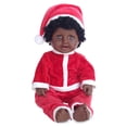 thumbnail image 1 of Muñeca de bebé affricano de 20 pulgadas, muñeca recién nacida de vinilo suave con disfraz de Navidad, regalos de cumpleaños de Navidad Hugo Muñeca afroamericana, 1 of 7