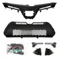 thumbnail image 2 of HOUGEET Front Upper Lower Grille and LED Fog Lights Fit for Toyota Corolla SE XSE 2017-2019, Black Front Bumper Grill Fog Lamp Assembly, 2 of 7