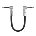 thumbnail image 3 of ammoon 3-Pack Guitar Effect Pedal Instrument Patch Cable 15cm/ 0.5ft Long with 1/4 Inch 6.35mm Silver Right Angle Plug Black PVC Jacket, 3 of 5