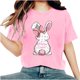 thumbnail image 1 of Camisetas de Cuello de Tripulación de Manga Corta para las Mujeres Cartas de Impresión de Pascua Camiseta de Manga Corta, Spandex de Poliéster, 1 of 5