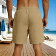 thumbnail image 3 of Yievot Mens Casual Shorts 7 Inch Inseam Cotton Shorts Elastic Waist Drawstring Summer Beach Shorts, 3 of 7