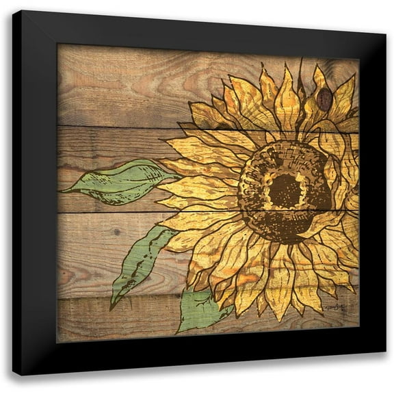 Stimson, Diane 12x12 Black Modern Framed Museum Art Print Titled - Rustic Sunflower 1