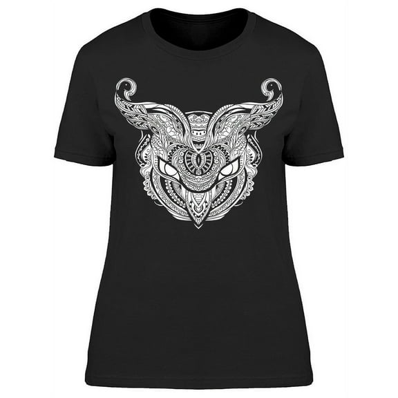 Stylized Owl Graphic T-Shirt Women -Image by Shutterstock, Female Large