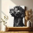 thumbnail image 6 of Black White Curly Poodle Ink Sketch Canvas Print, Pet Dog Lover Classic Home Wall Decor Art, 6 of 8