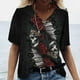 thumbnail image 1 of Camiseta Vintage con estampado 3D de calavera para mujer, blusas con cuello en V, Jersey informal de manga corta, Tops de gran tamaño, ropa Harajuku, camisetas de verano, 1 of 4