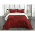 thumbnail image 3 of Ambesonne Valentine's Day Quilted Bedspread Set 3 Pcs, Triangular Mosaic, King Size, Scarlet Ruby Red, 3 of 5