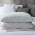 thumbnail image 3 of KASENTEX Quilted Coverlet 3-pc Mini Bedding Set - All Season Lightweight Ultra Soft Stone Washed Blanket - Heat-Pressed 2-Tone Reversible Color, King + 2 King Shams, Fairest Grey/Sky Blue, 3 of 17