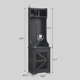 thumbnail image 7 of T4TREAM Farmhouse Hall Tree with Shoe Storage Bench, Storage Cabinet with Coat Rack, Black, 7 of 7