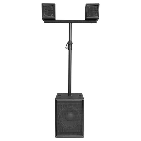 Wooden Professional Compact Line Array Speaker - 10" Subwoofer, 2 x 4" Satellite, 1880W, BT, USB/SD