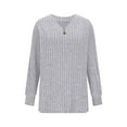 thumbnail image 4 of Spring Women's Classic-Fit Long-Sleeve Round Neck T-Shirt Temperament Solid Color Thin And Linen Feeling Pullover Plus Size, 4 of 8