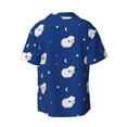 thumbnail image 2 of Vsdgher Moon Lamb Print Men's Wrinkle Free Untucked Cuban Shirt Business Casual Button Down Shirts Short Sleeve Shirt, 2 of 7