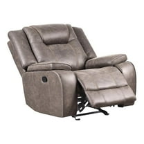 Pemberly Row Traditional Microfiber Glider Recliner in Taupe