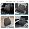 thumbnail image 4 of Skechers Lumbar Support Pillow, Memory Foam Back Support Cushion for Car Seat, Ergonomic Lumbar Cushion, Pressure Relief Back Support, Non-Slip Breathable Support for Car Office Home, Black, 4 of 9