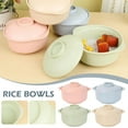 thumbnail image 3 of Wheat Straw Bowl Soup Pot Bowl Spoon Lid Set Tableware Noodle N7I8, 3 of 6