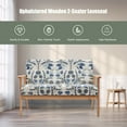 thumbnail image 6 of Gymax Modern Fabric Loveseat Sofa Couch Upholstered 2-Seat Wood Armchair Blue Floral, 6 of 10