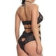thumbnail image 4 of Conjunto de ropa interior de malla de encaje para mujer, lencería sexy, ropa de dormir, ropa de dormir, negro, M Inevent XX000073-06, 4 of 7