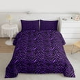thumbnail image 2 of jejeloiu Purple Zebra Pattern Queen Comforter Set,Zebra Stripes Bedding Comforter Set For Girls Boys Reversible 3-Piece, 2 of 8