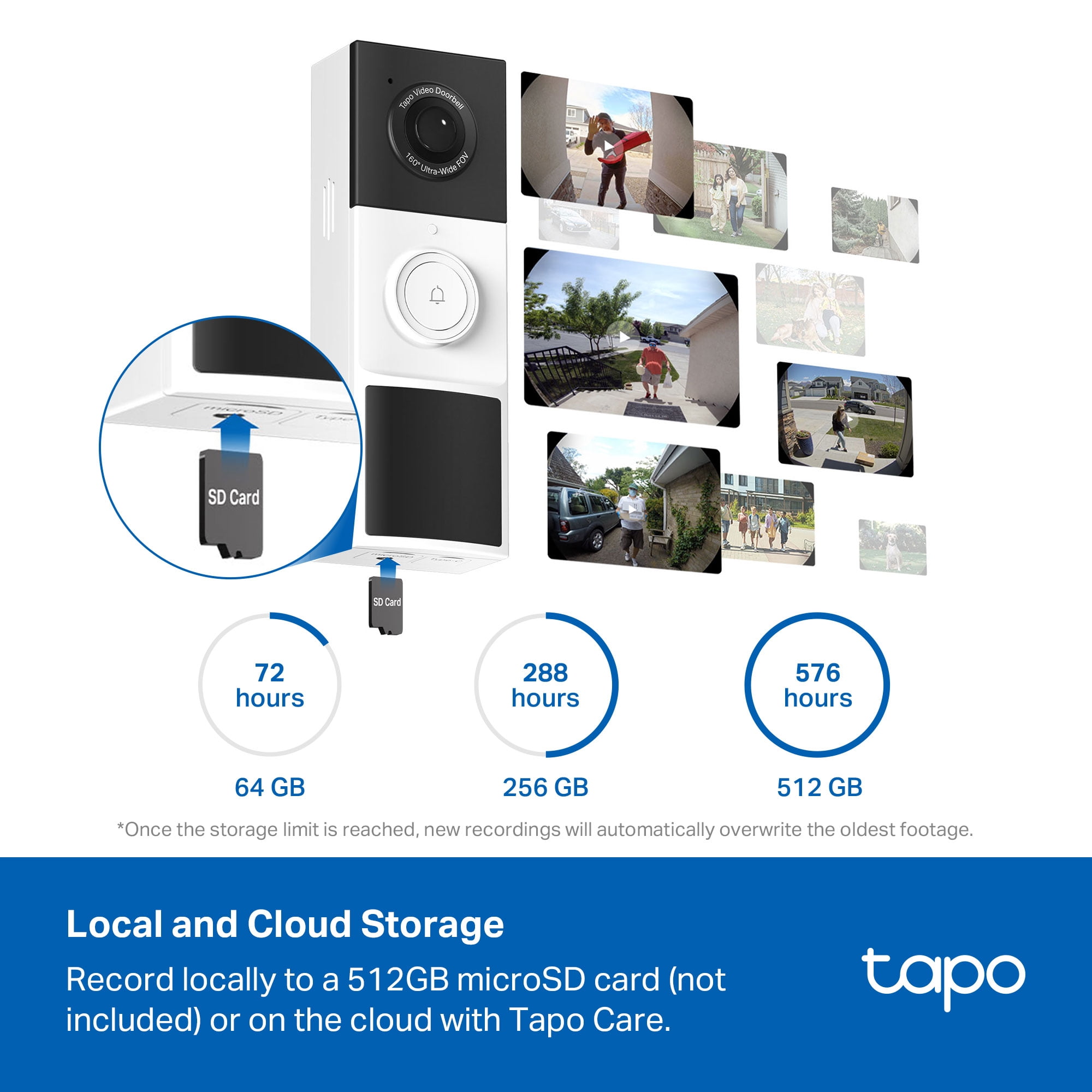 TP-Link Tapo Wire Free 2K Video Doorbell. Night Vision - 2 Way Audio - TD21