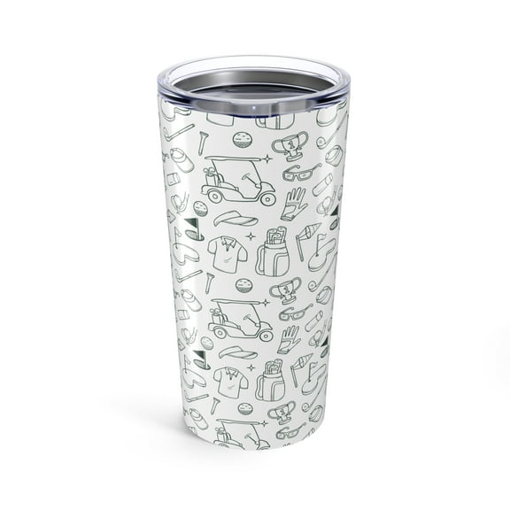 Golfer 20 oz Stainless Steel Travel Tumbler Double-Wall Insulated with Spill Resistant Lid