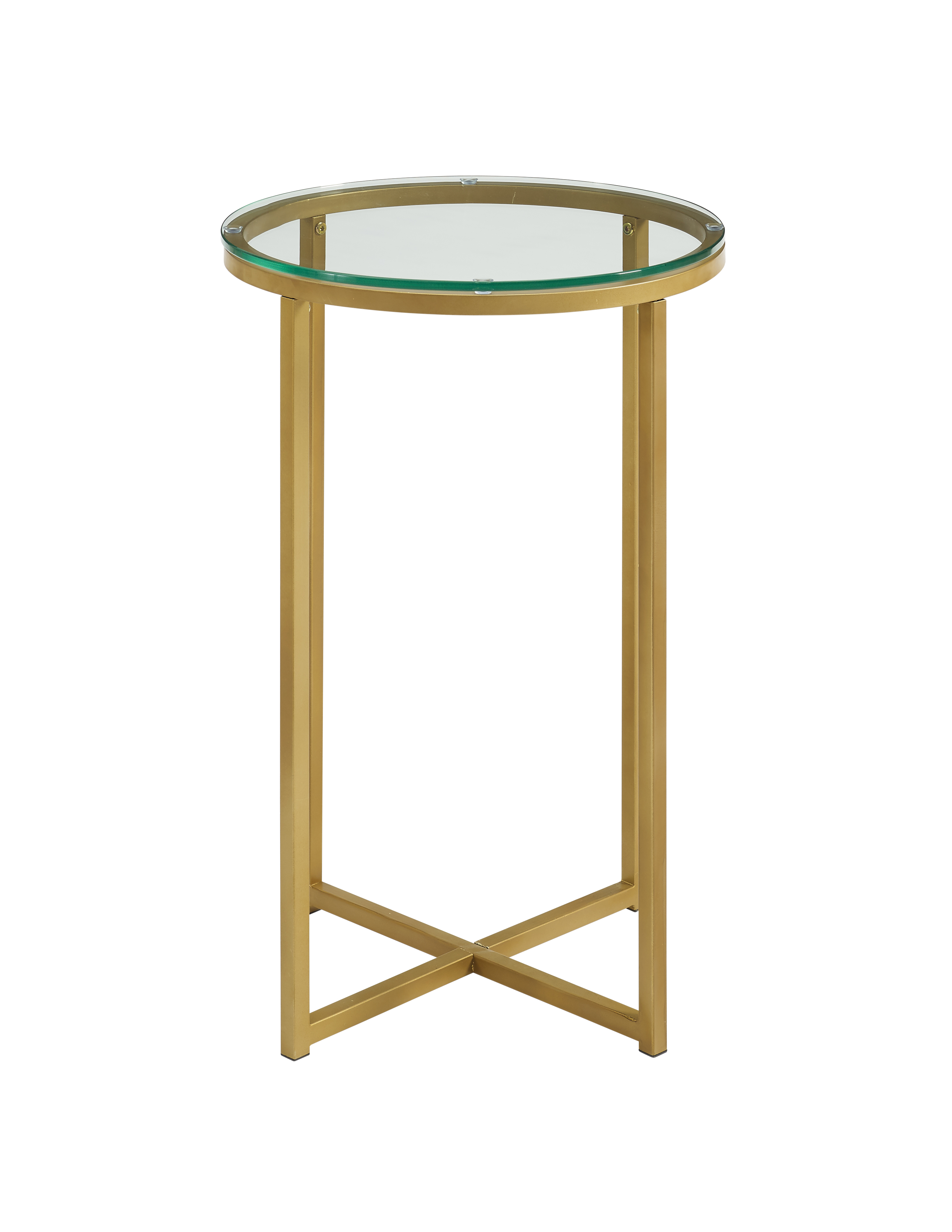 Ember Interiors Modern Glam Round End Table, Glass/Gold - image 3 of 8