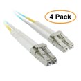 thumbnail image 1 of eDragon 10 Gigabit Aqua OM4 Fiber Optic Cable, LC/LC, Multimode, Duplex, 50/125, 3 Meter (10 Foot), 4 Pack, 1 of 2