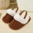 thumbnail image 2 of UngA Toddler Slippers Toddler Slippers for Boys Girls Slip on Kids Baby House Shoes Indoor Outdoor Warm Walking Shoe Brown,3.5, 2 of 7
