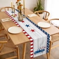 thumbnail image 3 of Table Runner 72 Inches Long for Kitchen Dining, Independence Day Dresser Scarf Farmhouse, Dining Table Decorations for Wedding/Parties, USA Flag Truck Gnomes Wooden Grian 14 x 72 In, 3 of 8