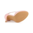 thumbnail image 5 of BLISSFUL STEP Women's Shoes Round Toe Stiletto Heel T-Strap Sandals Pink 9, 5 of 8