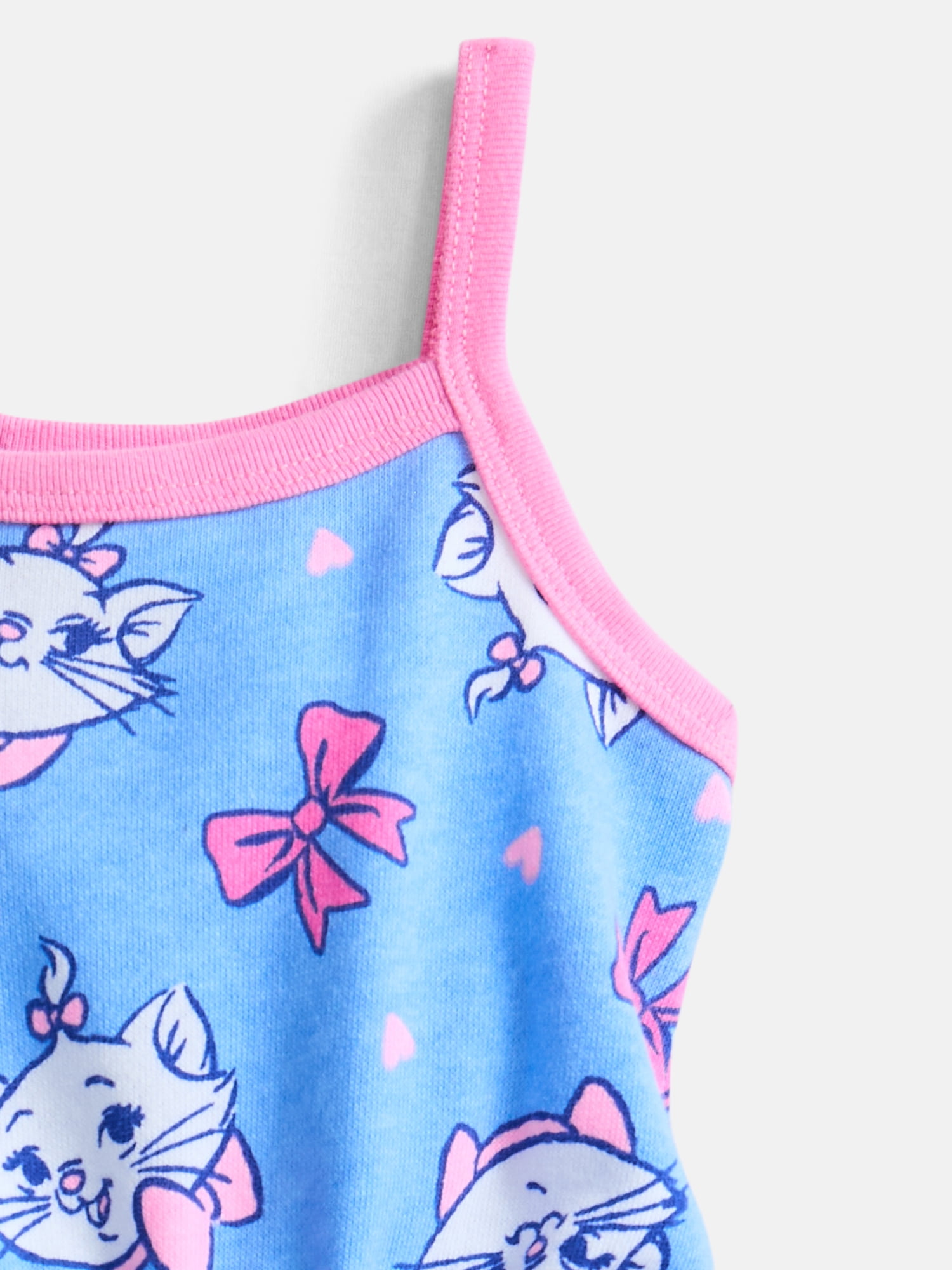 Disney Classics Marie Baby Girls Spaghetti Strap Print Romper with Matching Bow Headband, Sizes 0/3M-24M