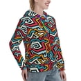 thumbnail image 6 of Lsque Geometry Pattern Casual Women's Hoodie,Hooded Sweatshirt with Kangaroo Pocket,Pullover Hoodie with Eye-catching Drawstrings-Large, 6 of 7