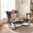 Dark Gray, variant on LAZY BUDDY Outdoor Rocking Chair, Large Patio Papasan Rocker Reading Lounge Chair with Side Pocket, 385lbs Max Load, for Bedroom, Living Room, Balcony, Porch, Garden