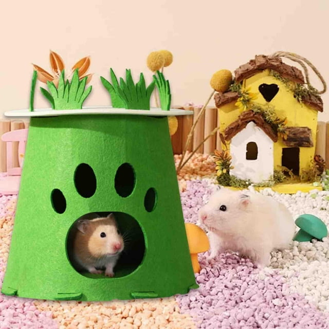 Hamster House Small Animal Hideout en todas Lindo accesorio de jaula de cámara de fieltro Cama pequeña para mascotas para gerbils de