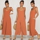 thumbnail image 4 of Nueva ropa de mujer colores espalda abierta mono suelto MABOTO ArmyGreen XL, 4 of 5