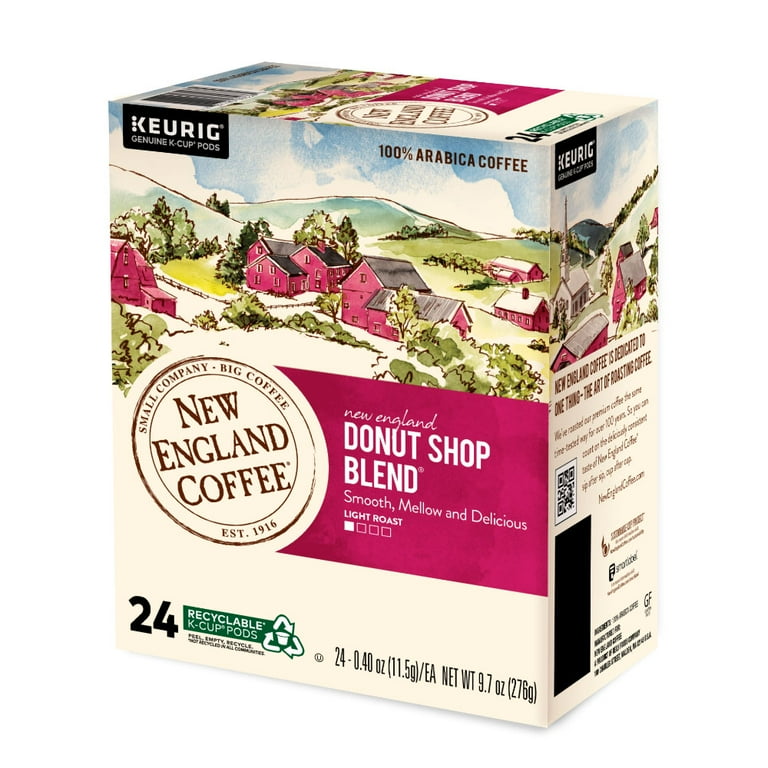 New England Coffee K-Cup Donut Shop Blend Coffee - Light - 24 / Box New England Coffee K-Cup Donut Shop Blend Coffee - Light - 24 / Box