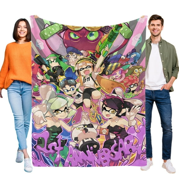 Splatoon-Anti-Pilling Flannel Blanket Soft Lightweight Plush Fuzzy Cozy Luxury Blanket for Home and Kitchen Use – Perfect for Kids and Adults 32"*48"(80cm*120cm)