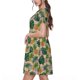 thumbnail image 2 of Balery Pineapples Palm Leaves Vestidos sueltos de manga corta para mujer, vestidos de verano 2025, vestidos casuales de corte A con vuelo., 2 of 6