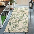 thumbnail image 2 of SAFAVIEH Courtyard Alannis Botanical Indoor/Outdoor Area Rug, Beige/Sweet Pea, 7'10" x 7'10" Round, 2 of 7