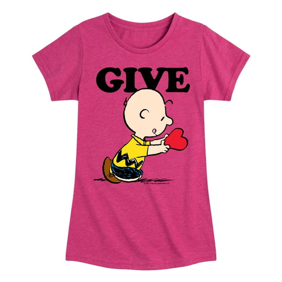 Peanuts - Give Love - Girls Toddler And Youth Short Sleeve Graphic T-Shirt