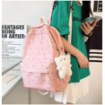 thumbnail image 4 of LinYooLi Kawaii Floral Print Backpack with Pendant Preppy Backpack Cottagecore Bag Coquette Aesthetic Backpack Daypack (White,One Size), 4 of 7