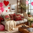 thumbnail image 3 of Lavish Cover 16x16 Inch Red Gingham Heart Basket Pillow Cover, Farmhouse Decorative Cushion Case for Sofa Bedroom, No Insert, 3 of 8