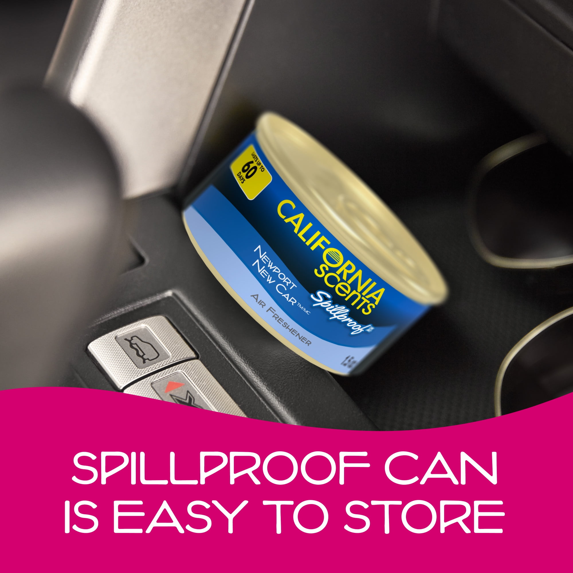 (2 pack) California Scents Car Scents Spillproof Solid Air Freshener Cans, Assorted Scents, 1.5 oz, 18 Count