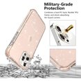 thumbnail image 3 of FYBTO Compatible avec iPhone 12 Pro Max Étui de Téléphone pour Femmes, [3 x Protecteur d'Objectif de Caméra][Couverture Rigide PC, Protection de Qualité Militaire] Jamais Jaune Couverture Complète 6.7 Pouces Accessoires - Transparent Pailleté, 3 of 7