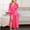 Hot Pink, variant on Gift TIMIFIS Pinks Women's Silk Robes Lace Robes Bride Bridesmaid Party Satin Bathrobe V Neck Sleepwear Loungewear Dressing Gowns with 3/4 Sleeve - Spring/Summer