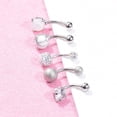thumbnail image 4 of SmartBy 5Pcs/Set Navel Ring Short Anti-allergy Comfortable Zircon Belly Navel Piercing for Party, 4 of 6